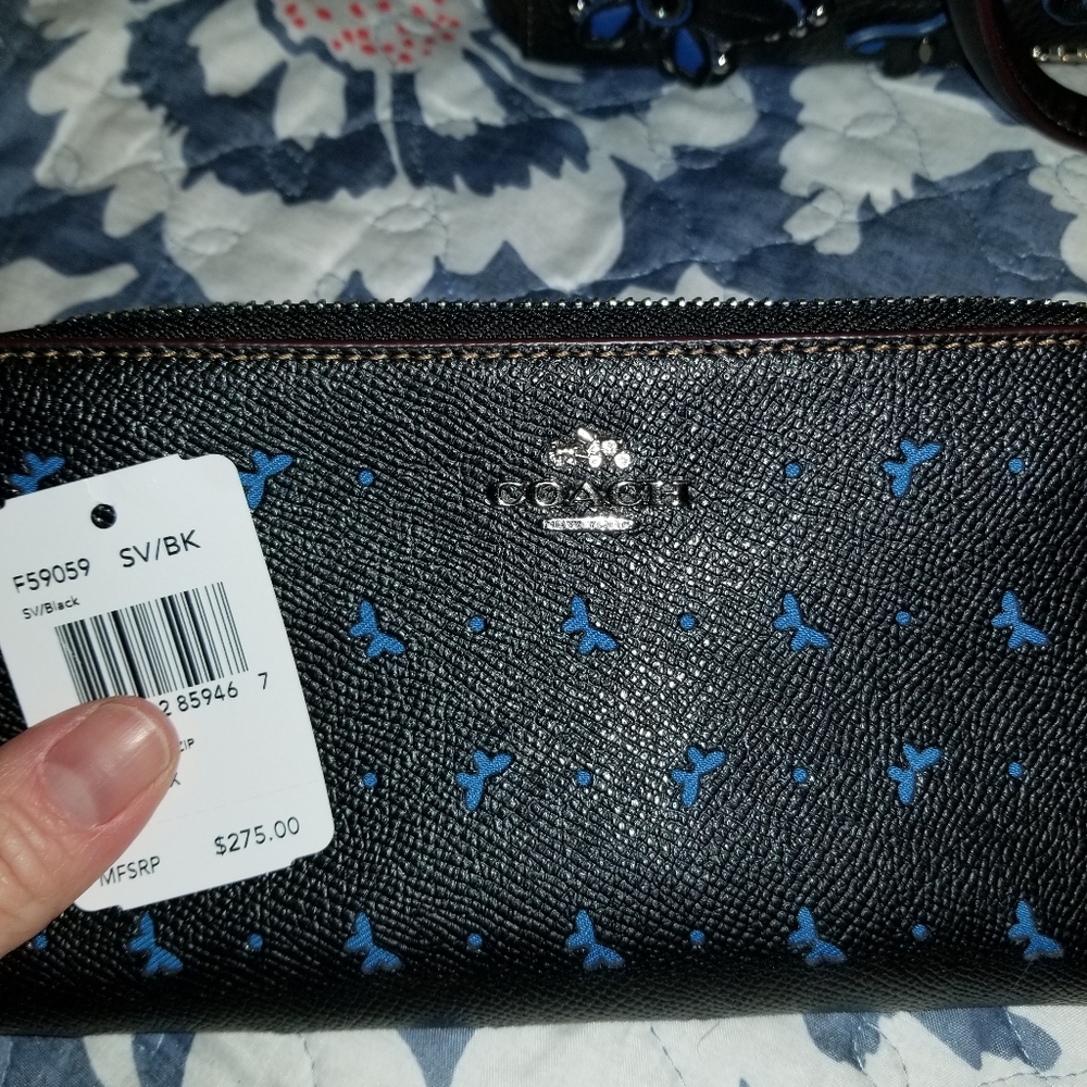 Coach Butterfly zip wallet